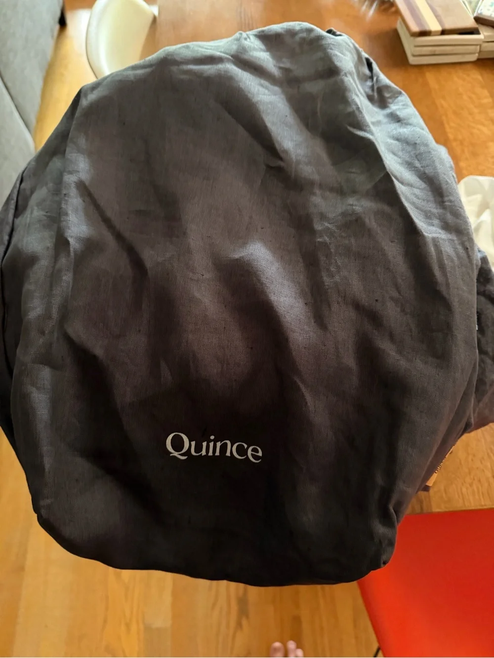 Quince Charcoal Linen Queen Bedding Sheet Set